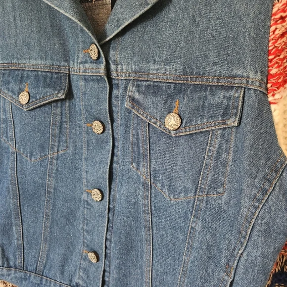 Sweater-Sleeved Denim Trucker Jacket (XL) NWT - Picture 5 of 5